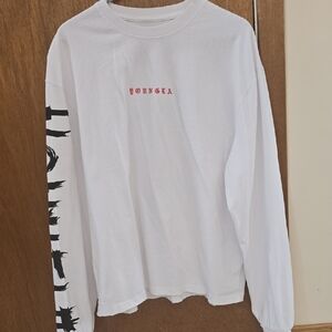 YoungLA White Long Sleeve Tee with Shogun/Samari Graphic